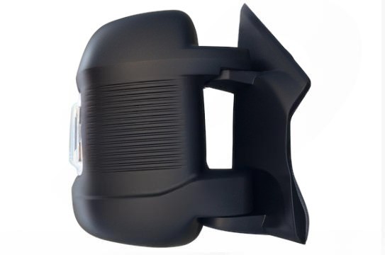 Rétroviseur électrique droit, avec clignotant, convexe, chauffant, gravé, avertisseur d'angle mort, rabattable électriquement et fenêtre d'angle mort. Bras court