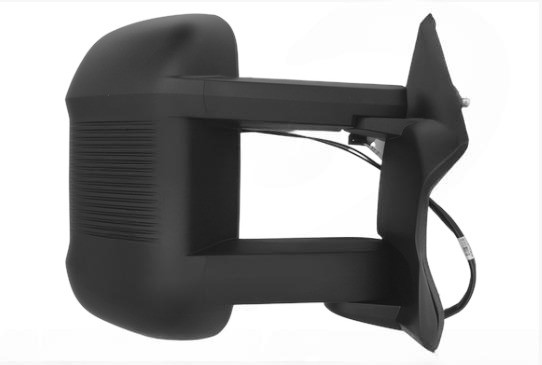 Rétroviseur électrique droit, convexe, chauffant, avec feu clignotant, gravé et antenne numérique. Bras long