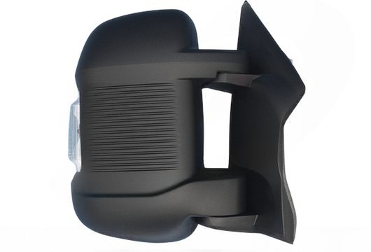 Rétroviseur électrique droit, convexe, chauffant, avec feu clignotant, gravé, rabattable électriquement. Bras court