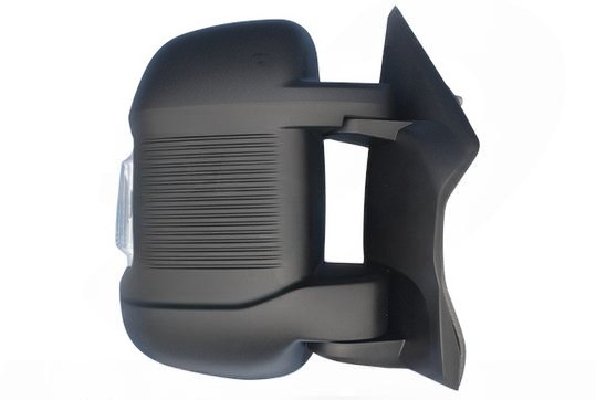 Rétroviseur électrique droit, convexe, chauffant, avec feu clignotant, gravure, avertisseur d'angle mort, antenne numérique et rabattable électriquement. Bras court