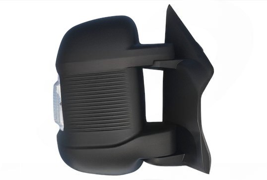 Rétroviseur électrique droit, avec clignotant, convexe, chauffant, gravé, antenne numérique et glace d'angle mort. Bras court