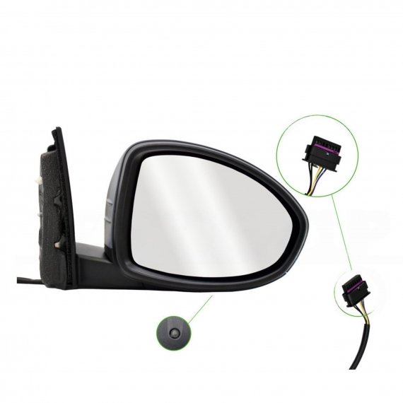 Rétroviseurs droits, électriques, apprêtés, avec sonde de température (Mod.500E)