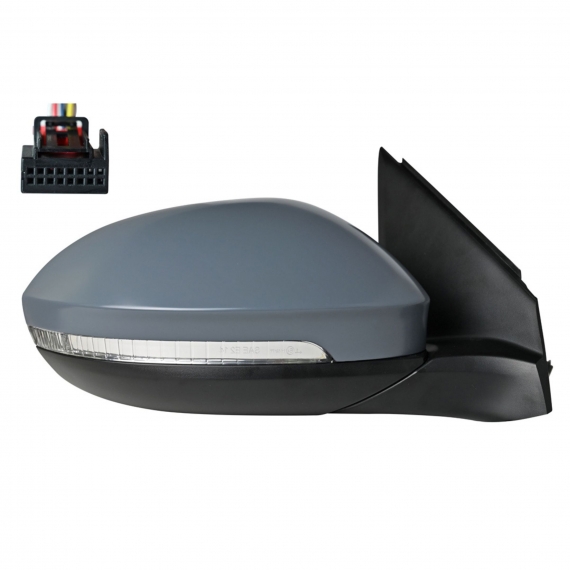 Rétroviseur électrique droit, asphérique, chauffant, apprêté, avec feu clignotant (6 broches)