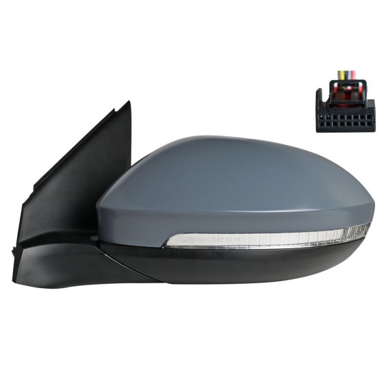 Rétroviseur électrique gauche, asphérique, chauffant, apprêté, avec feu clignotant (6 broches)