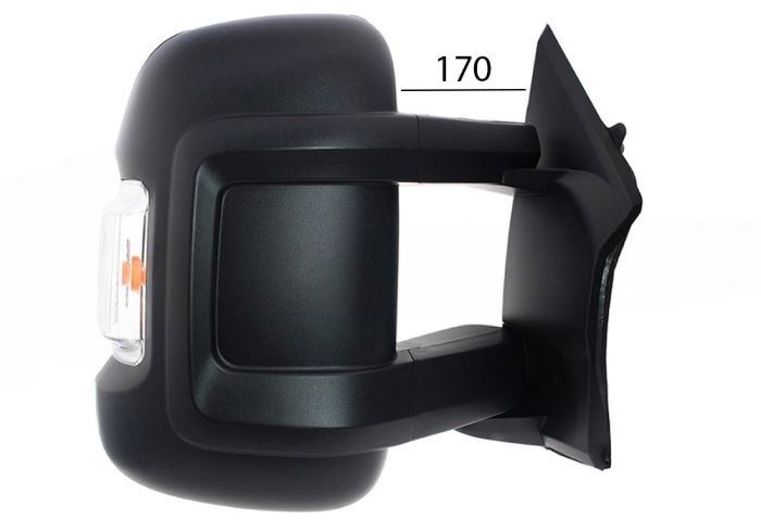 Rétroviseur manuel droit, convexe, avec feu clignotant (16W) (2 broches) (moyen)