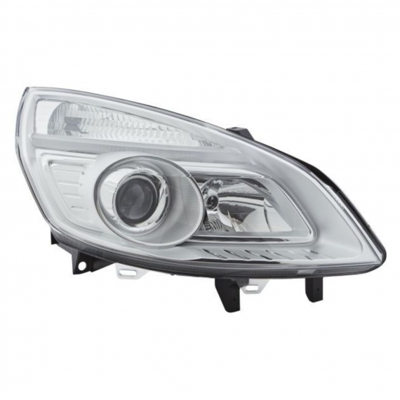 Phare électrique droit, chromé, H1+H7 (HELLA)