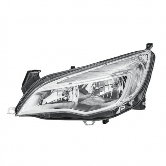 Phare électrique gauche, chromé, H7+H7 (HELLA)