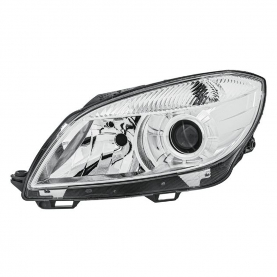 Phare électrique gauche, chromé, H7+H7 (HELLA)