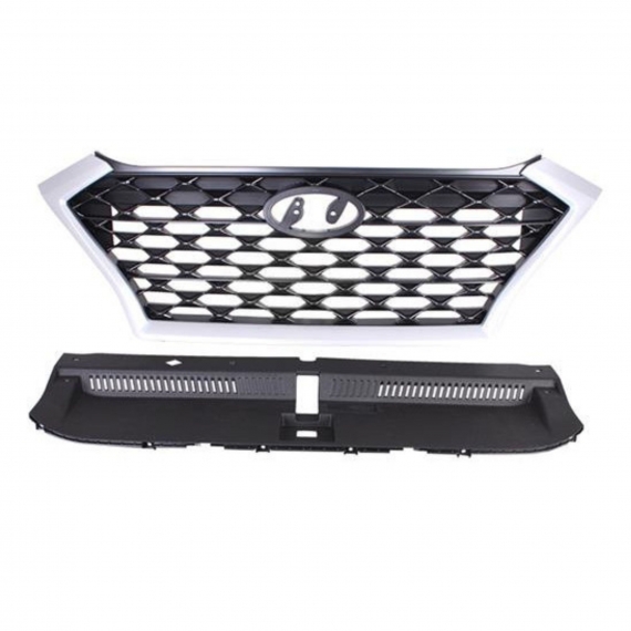 Grille de calandre avec moulure argentée