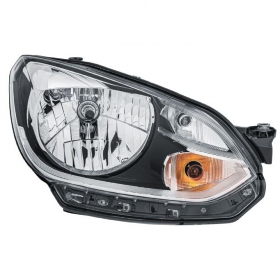 Phare électrique droit, chromé, H4 (HELLA)