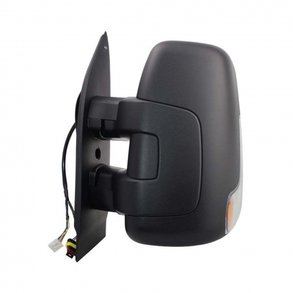 Rétroviseur électrique gauche, convexe, chauffant, avec feu clignotant (bras court) (2 et 5 broches)