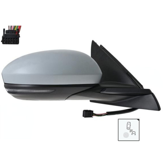 Rétroviseur électrique droit, convexe, chauffant, apprêté, rabattable, avec feu clignotant, side, sonde (12 broches)