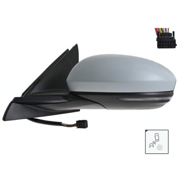 Rétroviseur électrique gauche, convexe, chauffant, apprêté, rabattable, avec feu clignotant, side (10 broches)