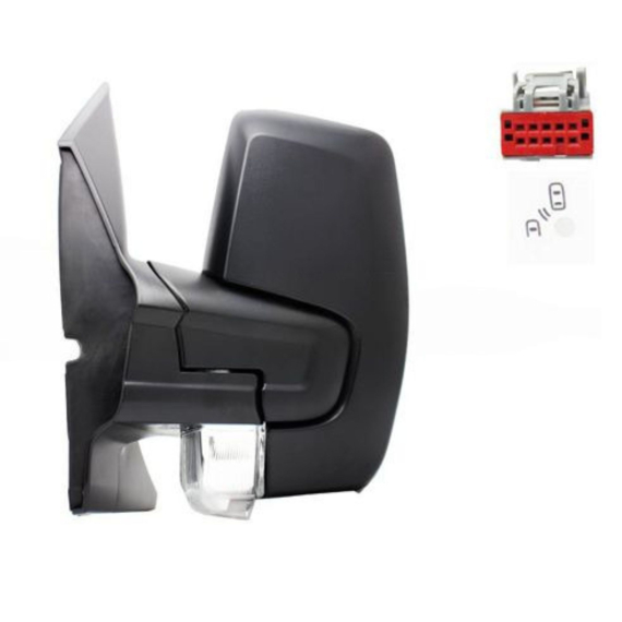 Rétroviseur électrique gauche, convexe, chauffant, avec feu clignotant, side, RHD (8 broches)