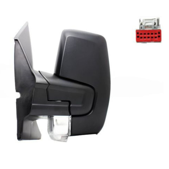 Rétroviseur électrique gauche, convexe, chauffant, rabattable, avec feu clignotant, RHD (8 broches)